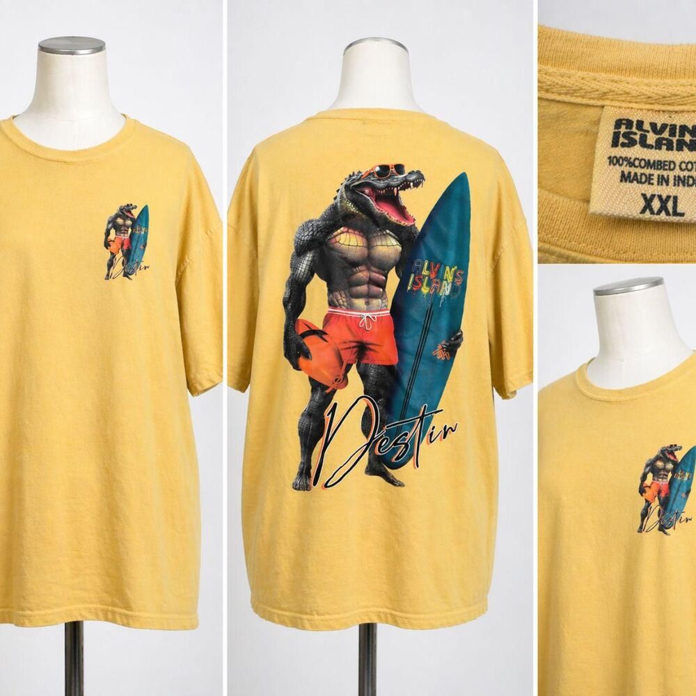 Unbranded Men's Yellow and Tan T-shirt